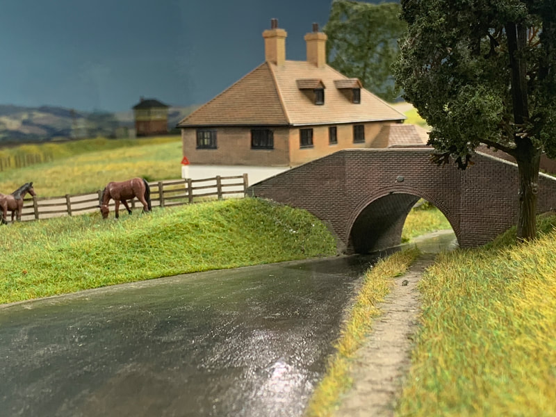 Model canal and bridge
